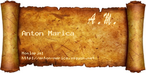 Anton Marica névjegykártya